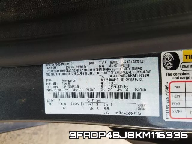 3FADP4BJ8KM116336 фото 2