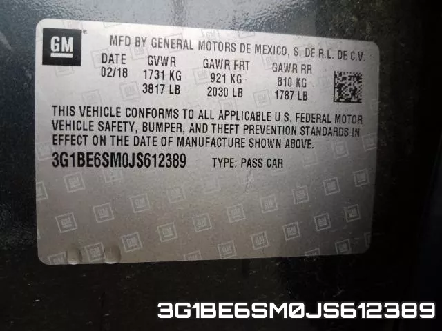 3G1BE6SM0JS612389 фото 2
