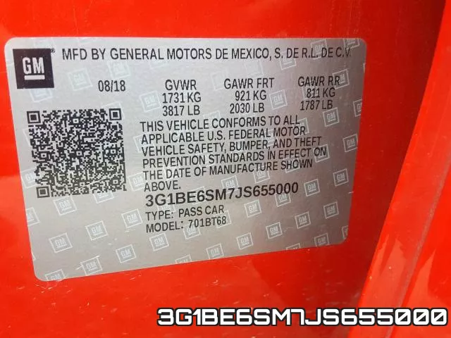 3G1BE6SM7JS655000 фото 2