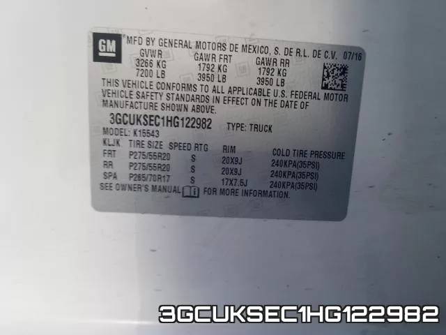3GCUKSEC1HG122982 фото 2