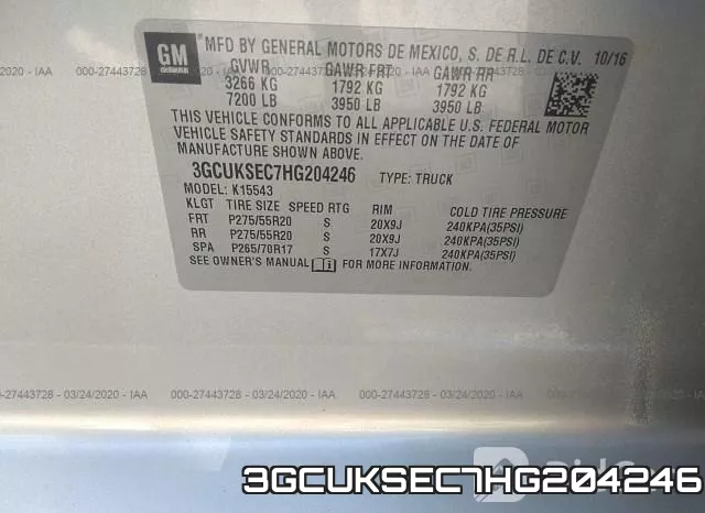 3GCUKSEC7HG204246 фото 10