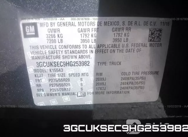 3GCUKSEC9HG253982 фото 10