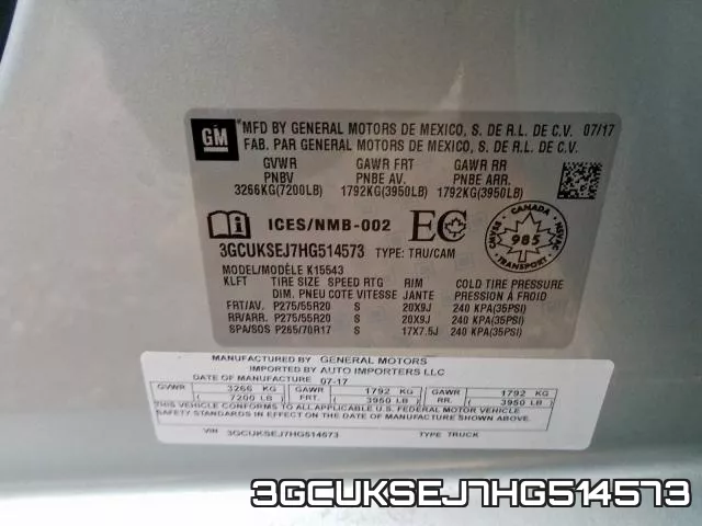 3GCUKSEJ7HG514573 фото 2