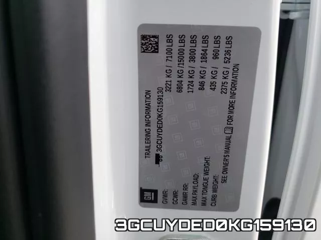 3GCUYDED0KG159130 фото 2