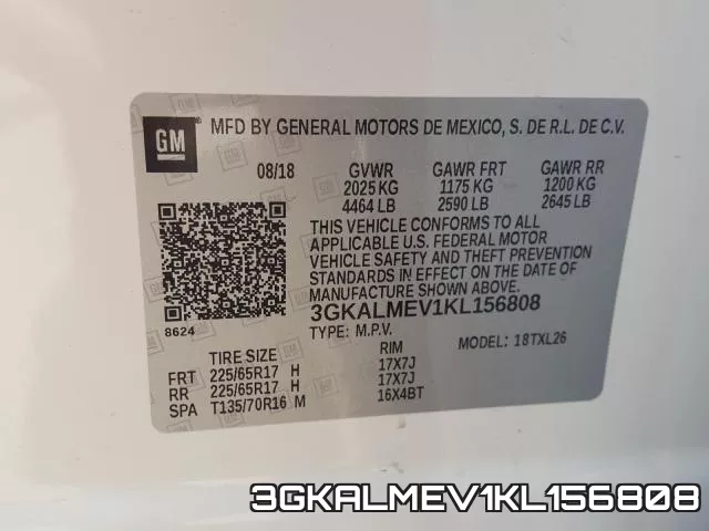 3GKALMEV1KL156808 фото 2
