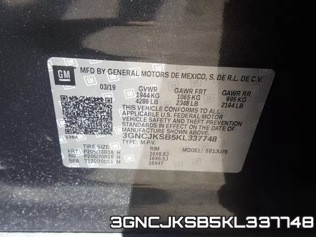 3GNCJKSB5KL337748 фото 2