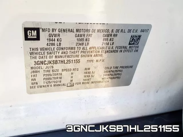 3GNCJKSB7HL251155 фото 2