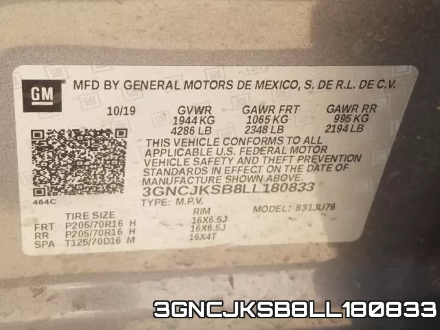 3GNCJKSB8LL180833 фото 2