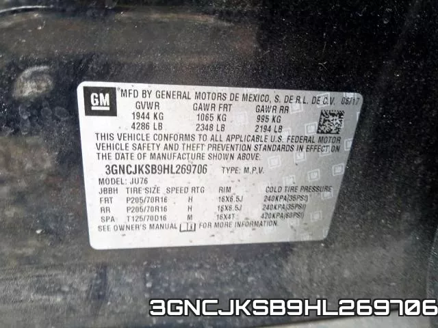 3GNCJKSB9HL269706 фото 2