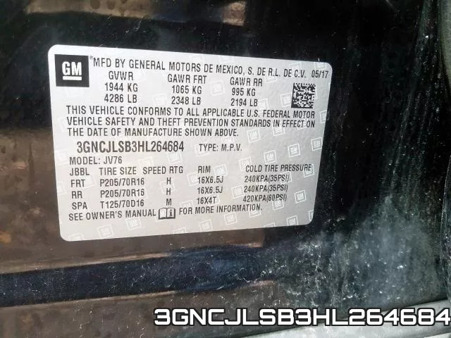 3GNCJLSB3HL264684 фото 2