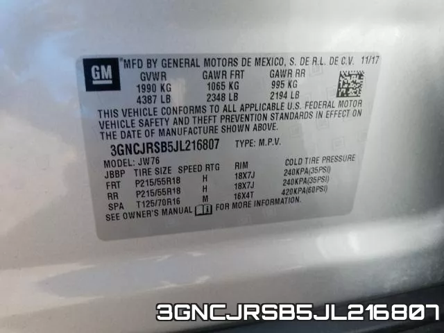 3GNCJRSB5JL216807 фото 2