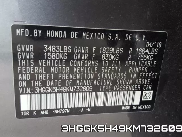3HGGK5H49KM732609 фото 2