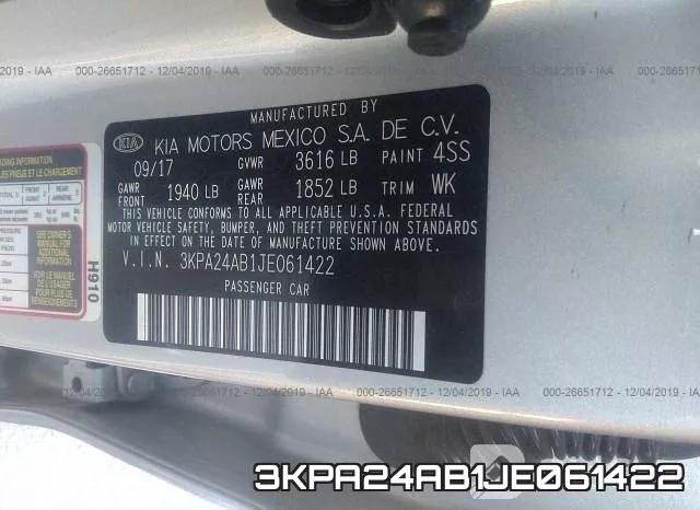 3KPA24AB1JE061422 фото 10