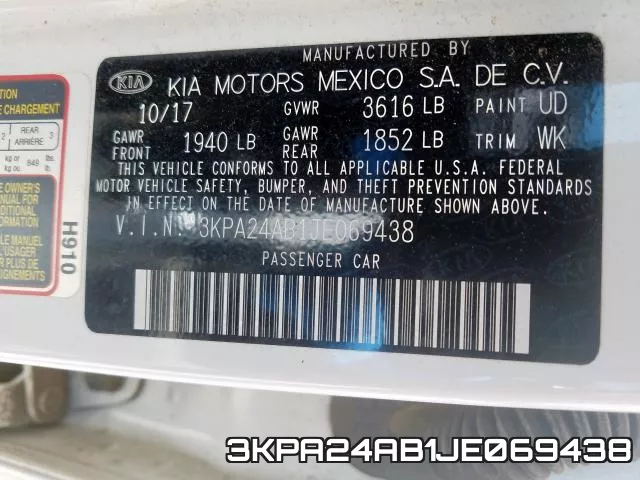 3KPA24AB1JE069438 фото 2