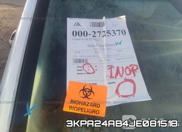 3KPA24AB4JE081518 фото 9