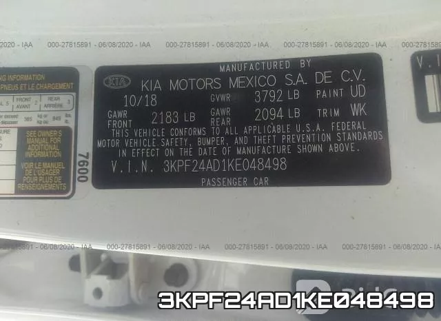 3KPF24AD1KE048498 фото 10