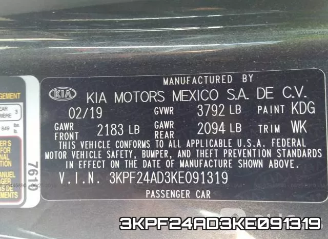 3KPF24AD3KE091319 фото 10