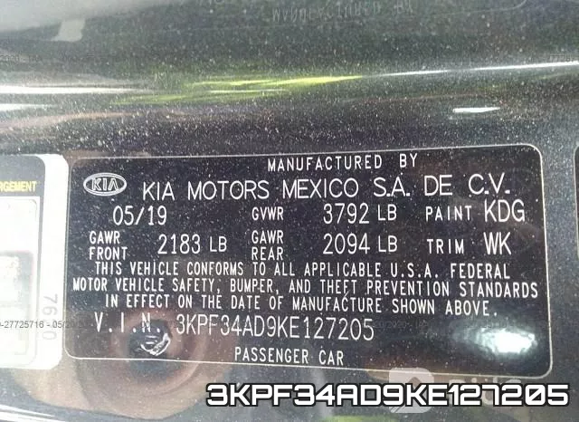 3KPF34AD9KE127205 фото 10