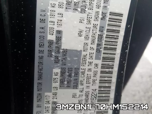 3MZBN1L70HM152214 фото 2