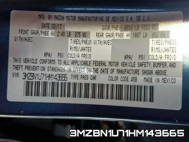3MZBN1U71HM143665 фото 2