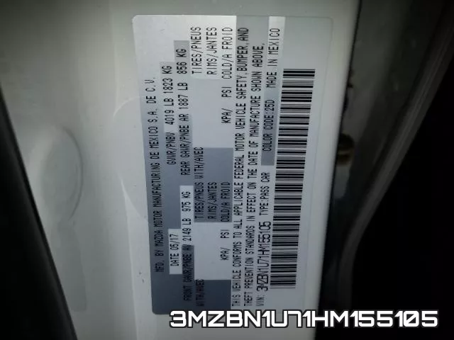 3MZBN1U71HM155105 фото 2