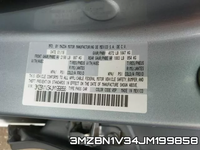 3MZBN1V34JM199858 фото 2