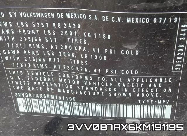 3VV0B7AX6KM191195 фото 10
