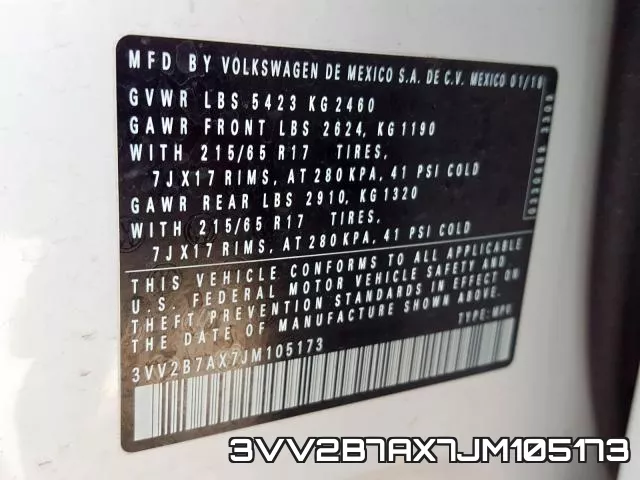 3VV2B7AX7JM105173 фото 2