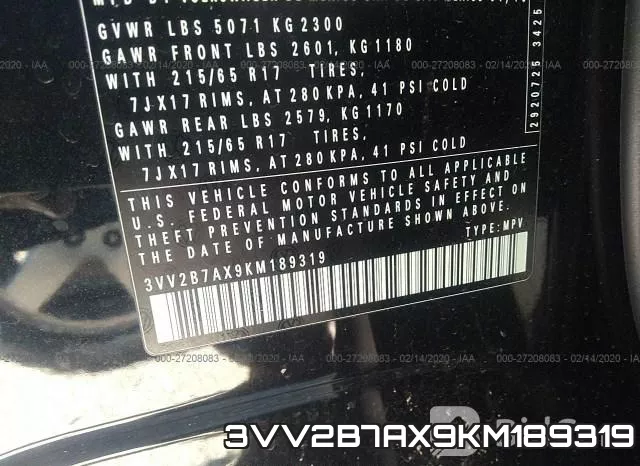 3VV2B7AX9KM189319 фото 10