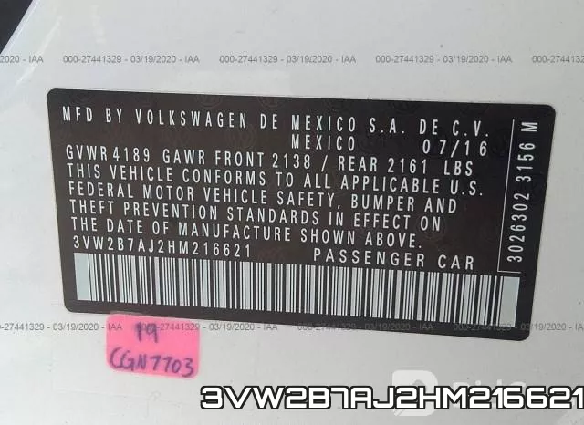 3VW2B7AJ2HM216621 фото 10