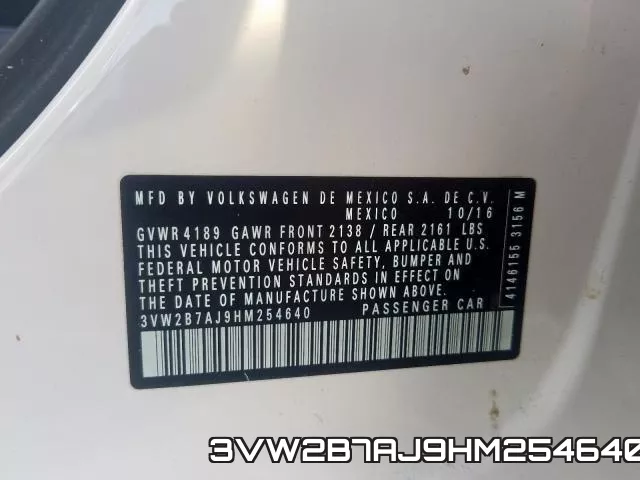 3VW2B7AJ9HM254640 фото 2
