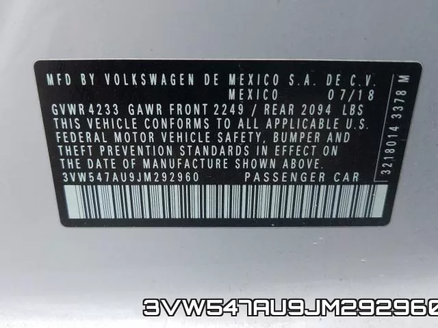 3VW547AU9JM292960 фото 2
