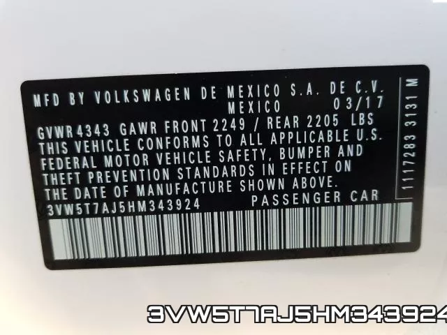 3VW5T7AJ5HM343924 фото 2