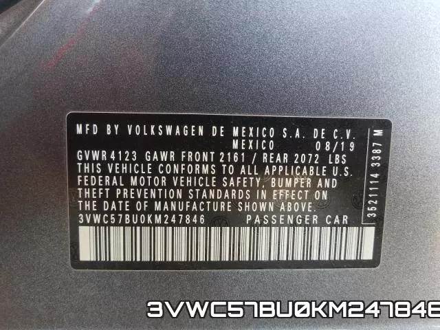 3VWC57BU0KM247846 фото 2