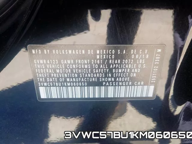 3VWC57BU1KM060650 фото 2