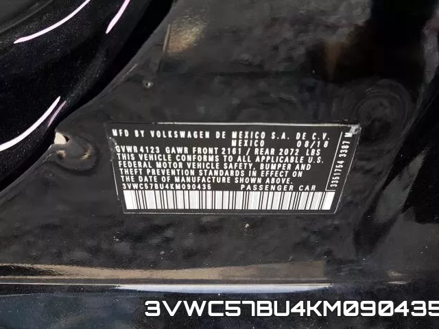 3VWC57BU4KM090435 фото 2