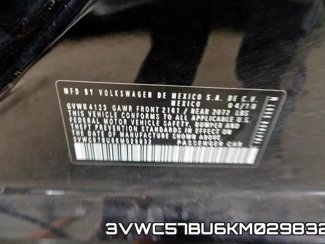3VWC57BU6KM029832 фото 2