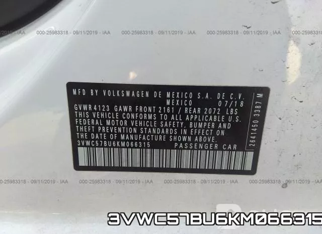 3VWC57BU6KM066315 фото 10