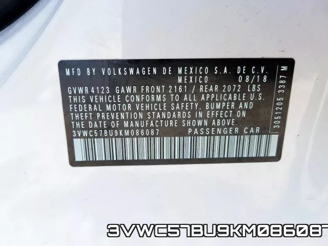 3VWC57BU9KM086087 фото 2