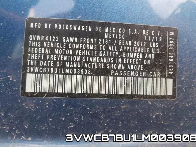 3VWCB7BU1LM003908 фото 2