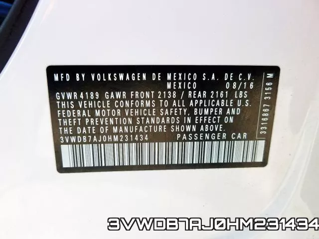 3VWDB7AJ0HM231434 фото 2