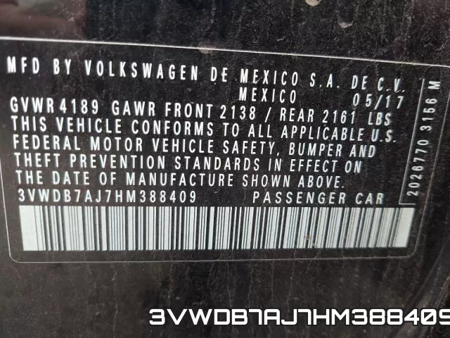 3VWDB7AJ7HM388409 фото 2