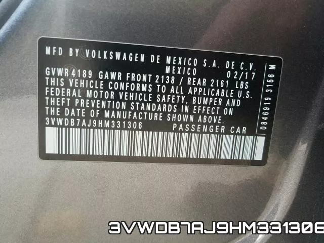 3VWDB7AJ9HM331306 фото 2