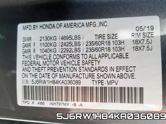 5J6RW1H84KA036089 фото 2