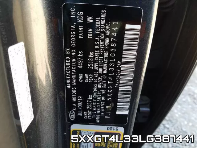 5XXGT4L33LG387441 фото 2