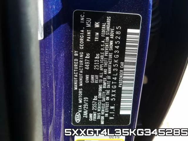 5XXGT4L35KG345285 фото 2