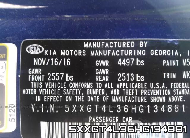 5XXGT4L36HG134881 фото 10
