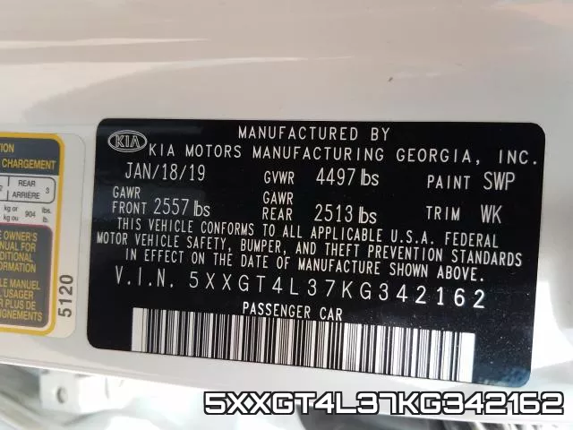 5XXGT4L37KG342162 фото 2