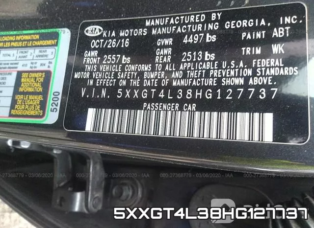 5XXGT4L38HG127737 фото 10