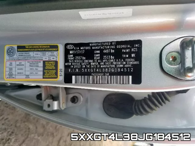 5XXGT4L38JG184512 фото 2